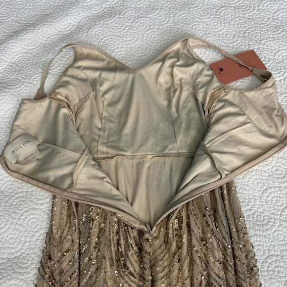 BHLDN NWT Pink and Gold Sleeveless Maxi gown - Picture 15 of 16